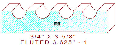 Fluted Moulding 3-5/8" - 1 Fluted Moulding 3-5/8" - 1