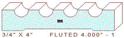 Fluted Moulding 4" - 1 Fluted Moulding 4" - 1