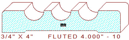 Fluted Moulding 4" - 10 Fluted Moulding 4" - 10