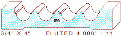 Fluted Moulding 4" - 11 Fluted Moulding 4" - 11