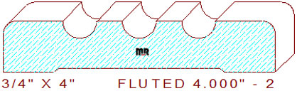 Fluted Moulding 4" - 2 Fluted Moulding 4" - 2
