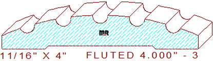 Fluted Moulding 4" - 3 Fluted Moulding 4" - 3