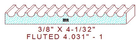 Fluted Moulding 4-1/32" - 1 Fluted Moulding 4-1/32" - 1