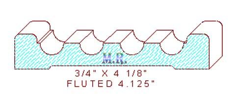 Fluted Moulding 4-1/8" Fluted Moulding 4-1/8"