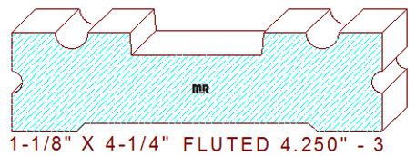 Fluted Moulding 4-1/4" - 3 Fluted Moulding 4-1/4" - 3