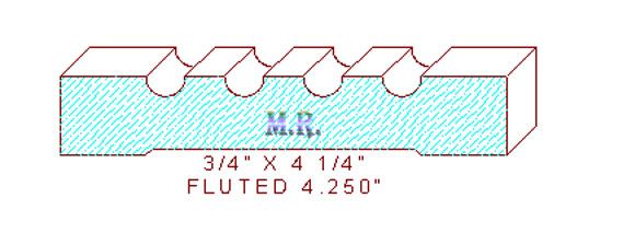 Fluted Moulding 4-1/4" Fluted Moulding 4-1/4"