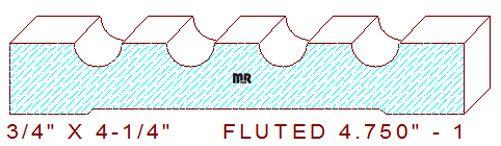 Fluted Moulding 4-3/4" - 1 Fluted Moulding 4-3/4" - 1