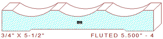 Fluted Moulding 5-1/2" - 4 Fluted Moulding 5-1/2" - 4