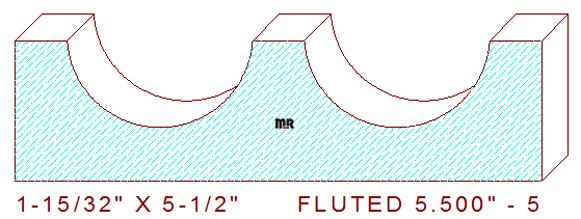 Fluted Moulding 5-1/2" - 5 Fluted Moulding 5-1/2" - 5