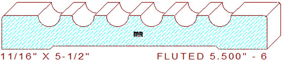Fluted Moulding 5-1/2" - 6 Fluted Moulding 5-1/2" - 6