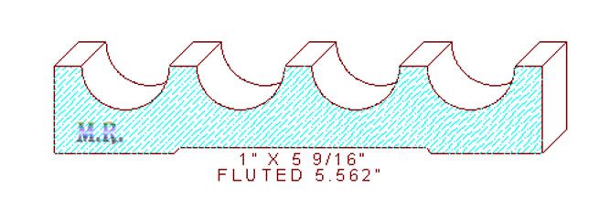 Fluted Moulding 5-9/16" Fluted Moulding 5-9/16"
