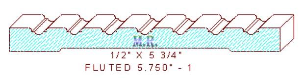 Fluted Moulding 5-3/4" - 1 Fluted Moulding 5-3/4" - 1