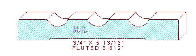 Fluted Moulding 5-13/16" Fluted Moulding 5-13/16"