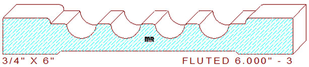 Fluted Moulding 6" - 3 Fluted Moulding 6" - 3
