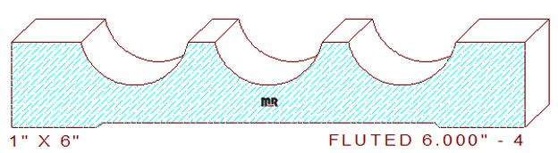 Fluted Moulding 6" - 4 Fluted Moulding 6" - 4