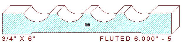 Fluted Moulding 6" - 5 Fluted Moulding 6" - 5
