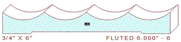 Fluted Moulding 6" - 6 Fluted Moulding 6" - 6