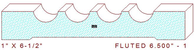 Fluted Moulding 6-1/2" - 1 Fluted Moulding 6-1/2" - 1