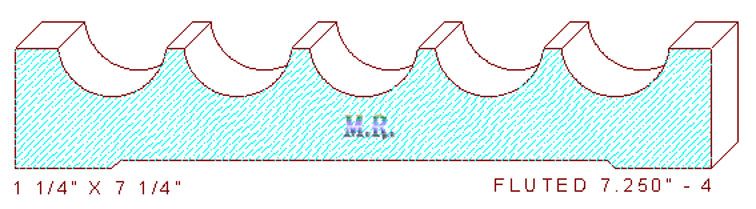 Fluted Moulding 7-1/4" - 4 Fluted Moulding 7-1/4" - 4