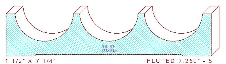 Fluted Moulding 7-1/4" - 5 Fluted Moulding 7-1/4" - 5