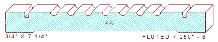 Fluted Moulding 7-1/4" - 6 Fluted Moulding 7-1/4" - 6