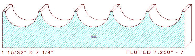 Fluted Moulding 7-1/4" - 7 Fluted Moulding 7-1/4" - 7