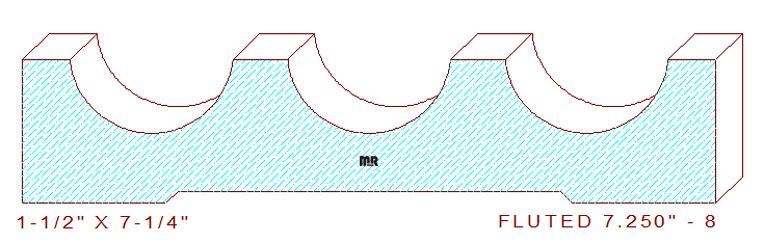 Fluted Moulding 7-1/4" - 8 Fluted Moulding 7-1/4" - 8