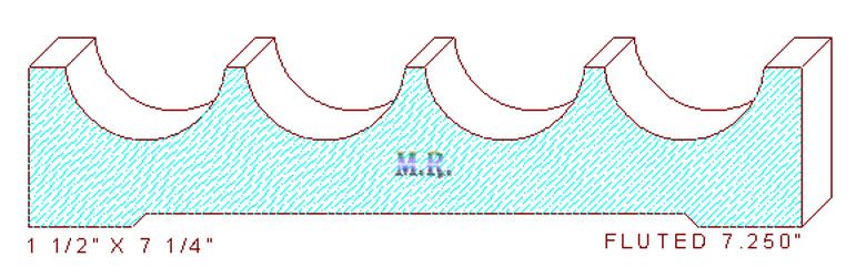 Fluted Moulding 7-1/4" Fluted Moulding 7-1/4"