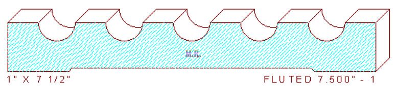 Fluted Moulding 7-1/2" - 1 Fluted Moulding 7-1/2" - 1