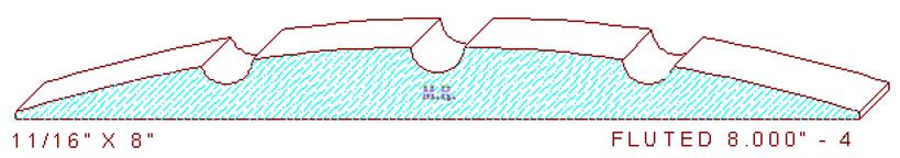 Fluted Moulding 8" - 4 Fluted Moulding 8" - 4