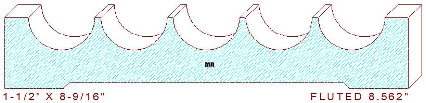 Fluted Moulding 8-9/16" Fluted Moulding 8-9/16"
