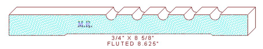 Fluted Moulding 8-5/8" Fluted Moulding 8-5/8"
