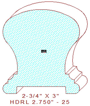 Handrail 2-3/4" - 25 Handrail 2-3/4" - 25