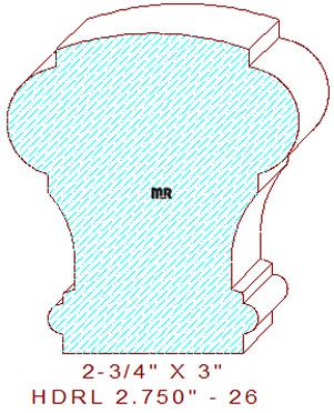 Handrail 2-3/4" - 26 Handrail 2-3/4" - 26
