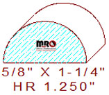 1-1/4" Half Round 1-1/4" Half Round