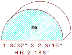 2-3/16" Half Round 