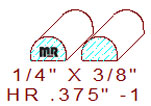 3/8" Half Round - 1 3/8" Half Round - 1