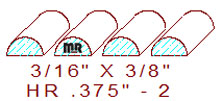 3/8" Half Round - 2 3/8" Half Round - 2