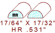17/32" Half Round 17/32" Half Round