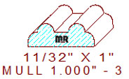 Mullion/Muntin Moulding 1" - 3 Mullion/Muntin Moulding 1" - 3