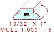 Mullion/Muntin Moulding 1" - 5 Mullion/Muntin Moulding 1" - 5
