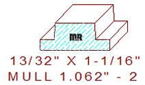 Mullion/Muntin Moulding 1-1/16" - 2 Mullion/Muntin Moulding 1-1/16" - 2