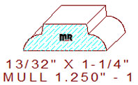 Mullion/Muntin Moulding 1-1/4" - 1 Mullion/Muntin Moulding 1-1/4" - 1