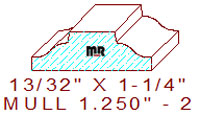 Mullion/Muntin Moulding 1-1/4" - 2 Mullion/Muntin Moulding 1-1/4" - 2
