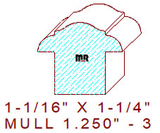 Mullion/Muntin Moulding 1-1/4" - 3 Mullion/Muntin Moulding 1-1/4" - 3