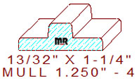 Mullion/Muntin Moulding 1-1/4" - 4 Mullion/Muntin Moulding 1-1/4" - 4