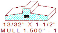 Mullion/Muntin Moulding 1-1/2" - 1 Mullion/Muntin Moulding 1-1/2" - 1