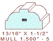 Mullion/Muntin Moulding 1-1/2" - 5 Mullion/Muntin Moulding 1-1/2" - 5