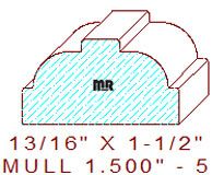 Mullion/Muntin Moulding 1-1/2" - 5 