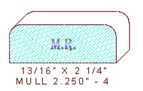 Mullion/Muntin Moulding 2-1/4" - 4 Mullion/Muntin Moulding 2-1/4" - 4